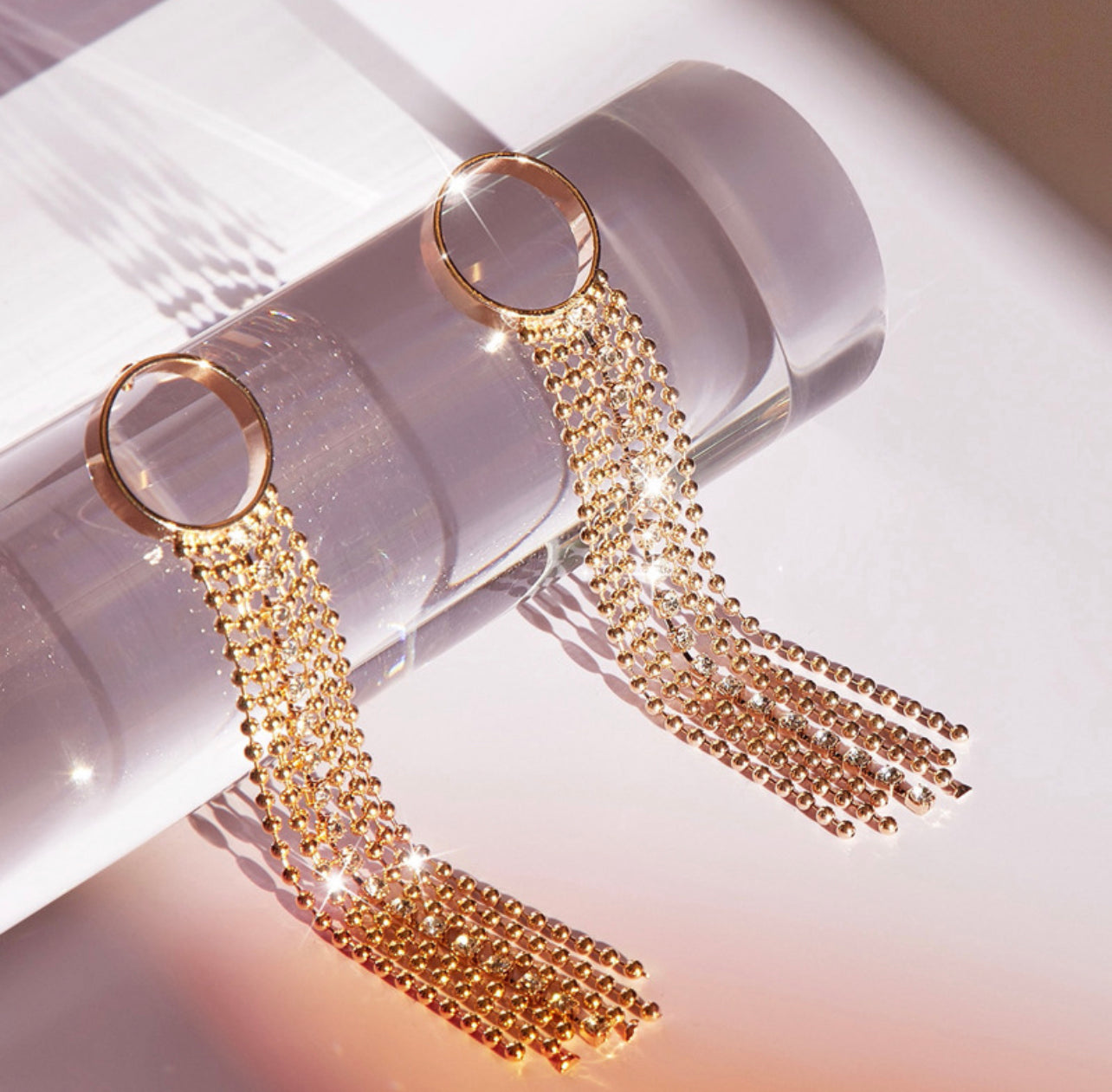 Retro circle tassel long earrings (noble, elegant)