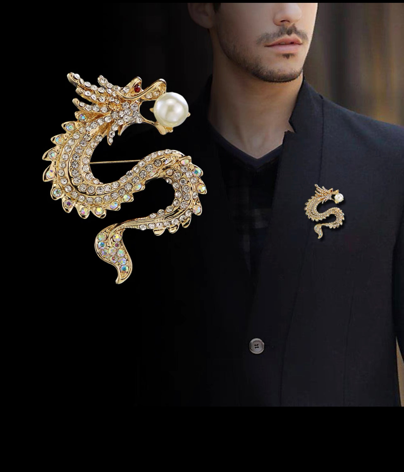 Stylish Chinese dragon-shaped badge accessories (jackets, shirt pins)