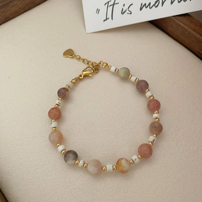 Resort style retro dopamine natural stone bracelet for women (Versatile, niche, fashionable and simple)