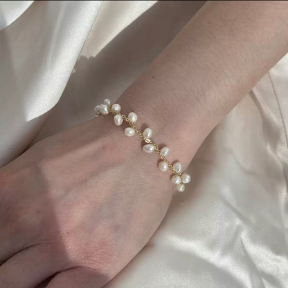 New hand-woven freshwater pearl bracelet (fashionable, simple, versatile)