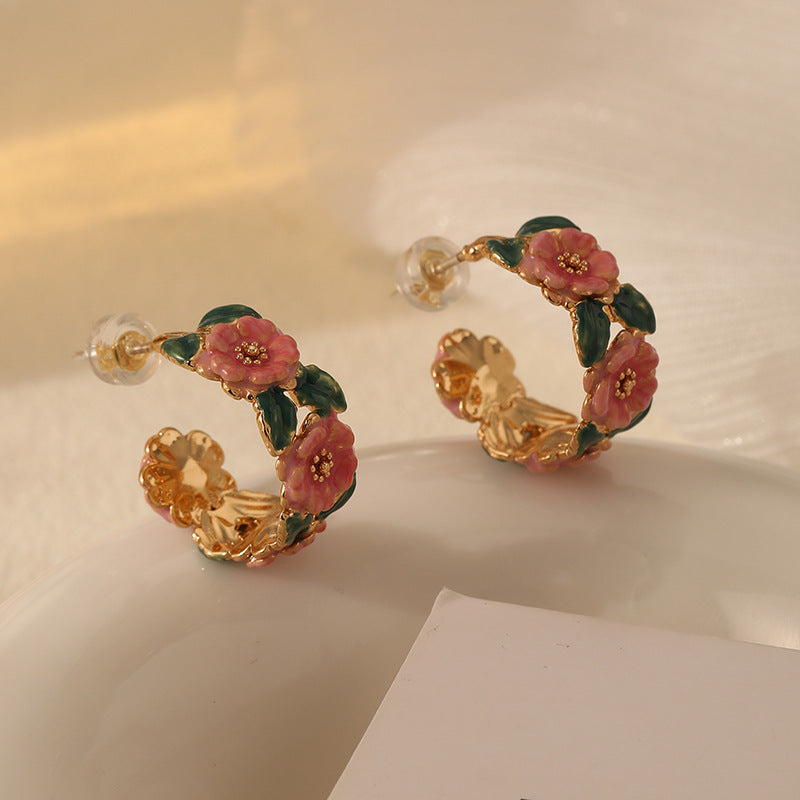 camellia earrings