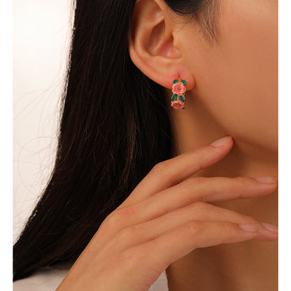 camellia earrings